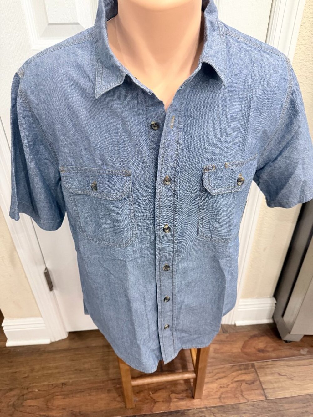 Brahma Men’s M Chambray Work Shirt Relaxed Fit 100% Cotton NWT